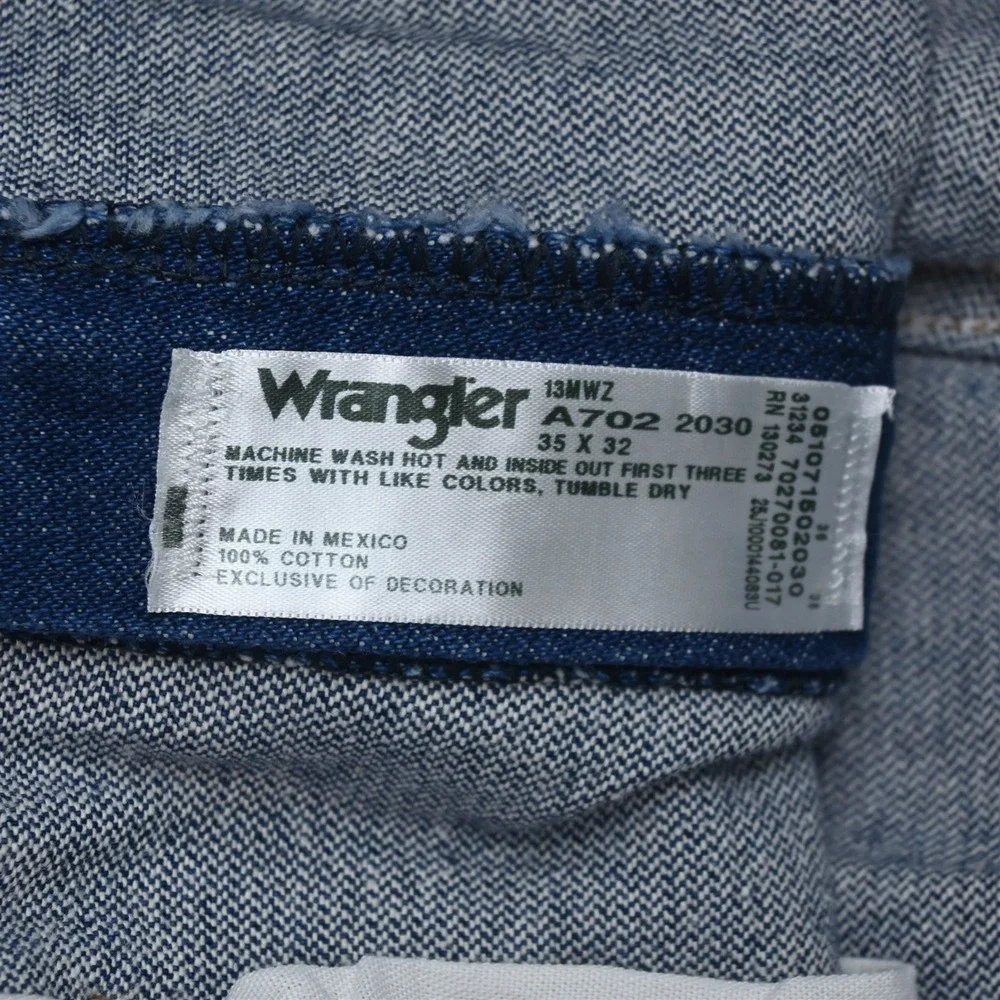 Wrangler 35x32 Dark Denim 13MWZ Cowboy Cut 100% Cotton Mens Jeans